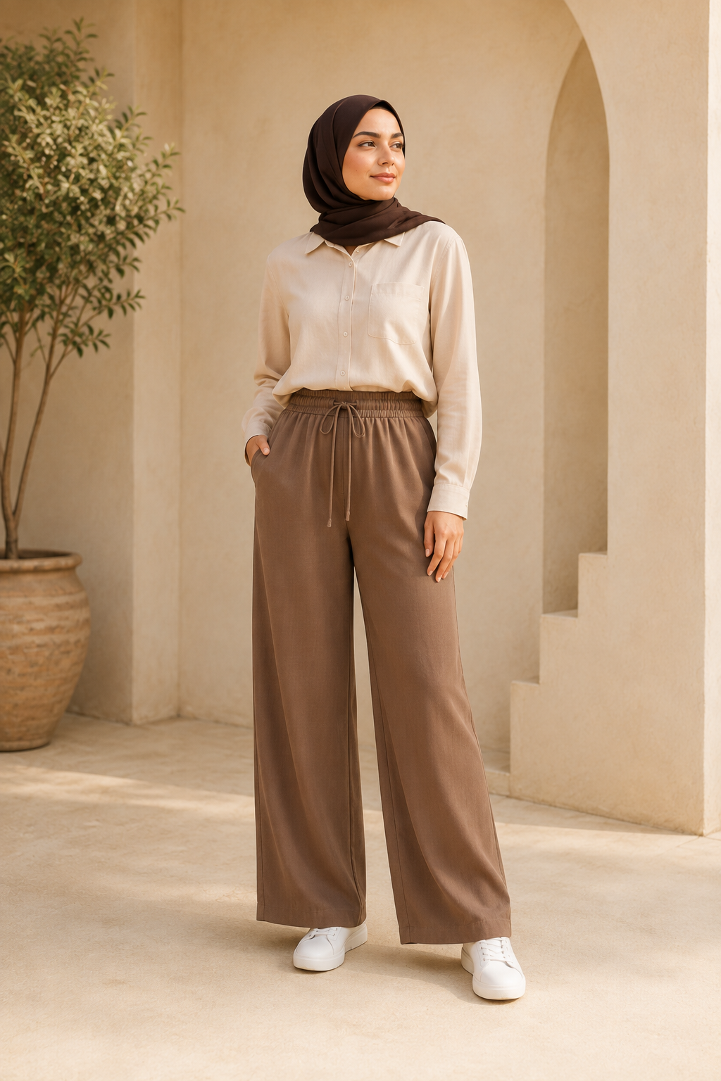 Charcoal Smart Wide Trousers