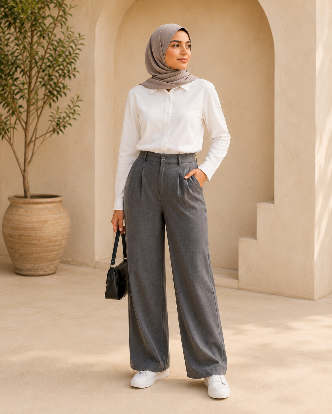 Olive Classic Straight Trousers