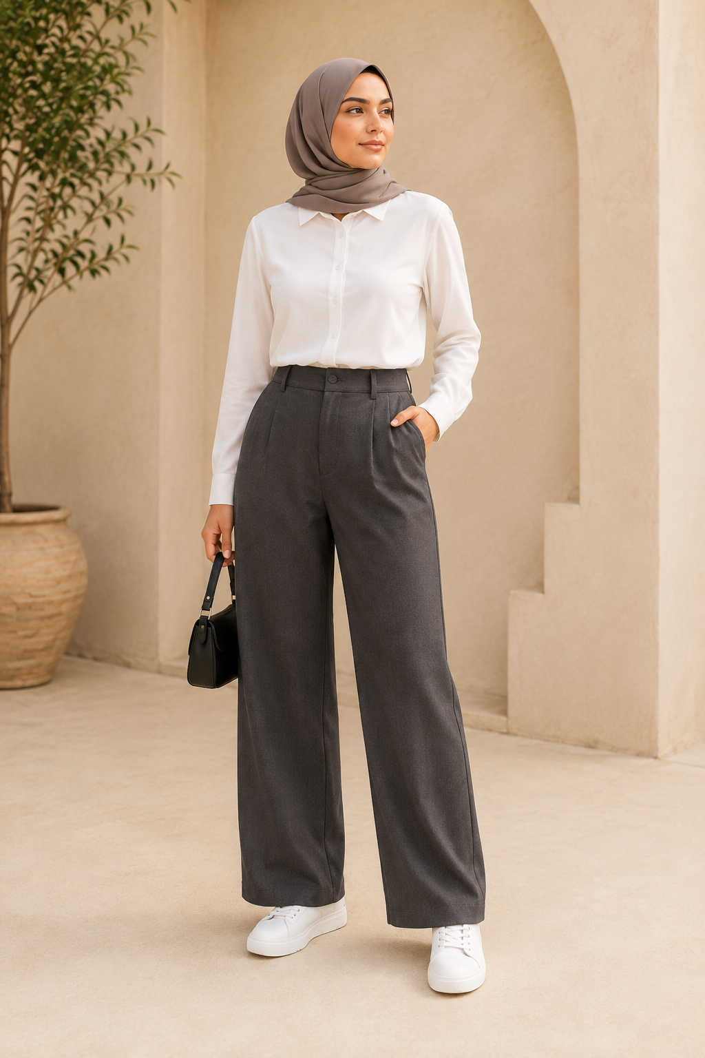 جينز واسع أزرق متوسط