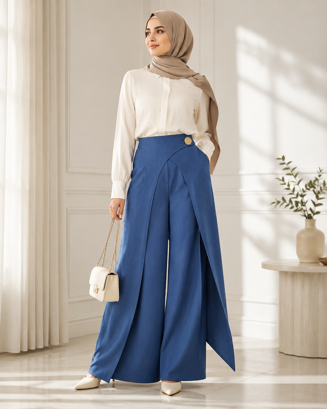 Royal Blue Asymmetric Palazzo
